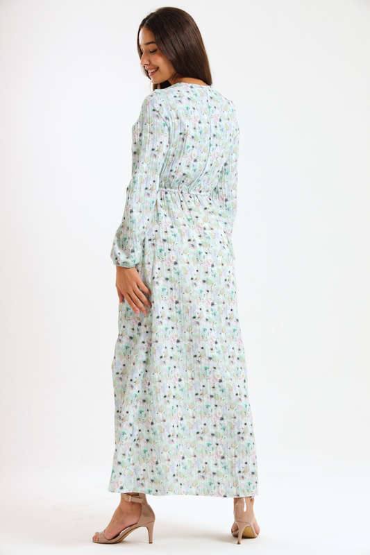 Annalee Long Sleeve Pleated Maxi Dress