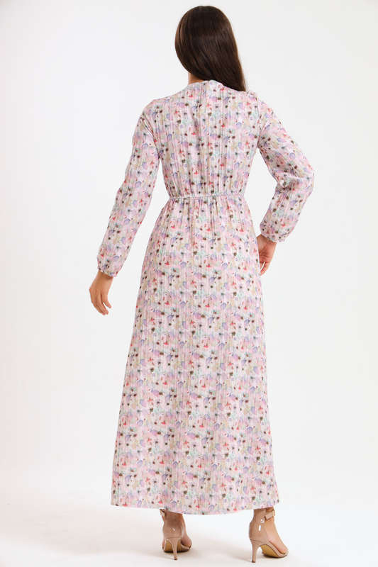 Annalee Long Sleeve Pleated Maxi Dress