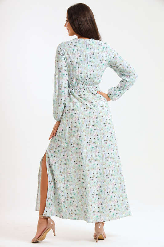 Annalee Long Sleeve Pleated Maxi Dress