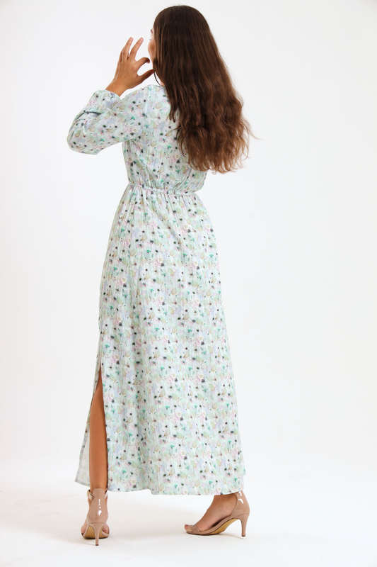 Annalee Long Sleeve Pleated Maxi Dress