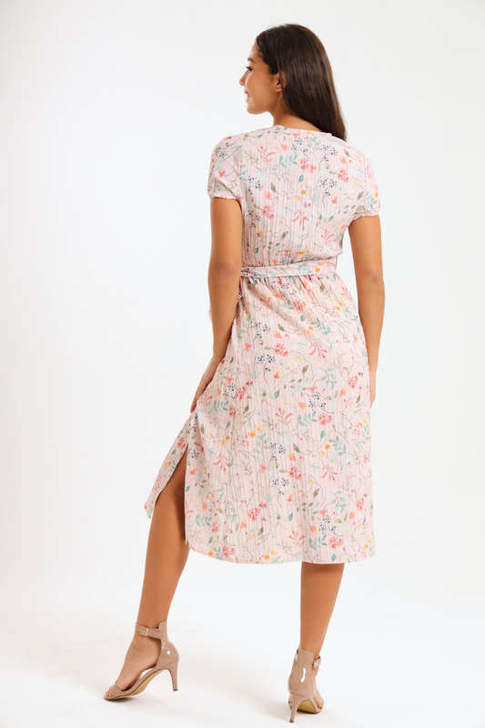 Annalee Short Sleeve Pleated Midaxi Dress
