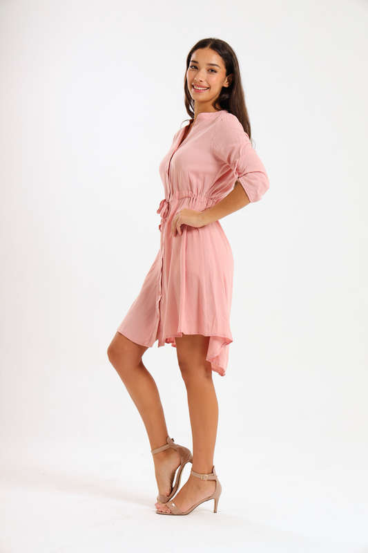 Cambray Button Down Summer Shirt Dress