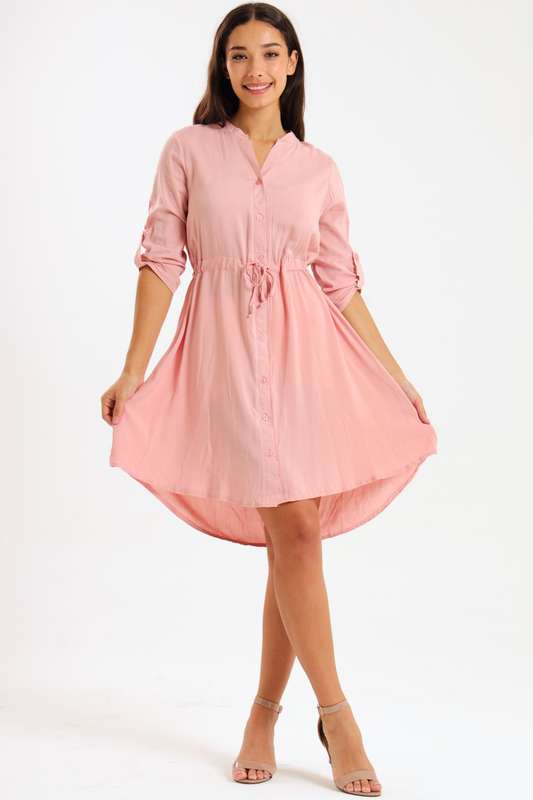 Cambray Button Down Summer Shirt Dress