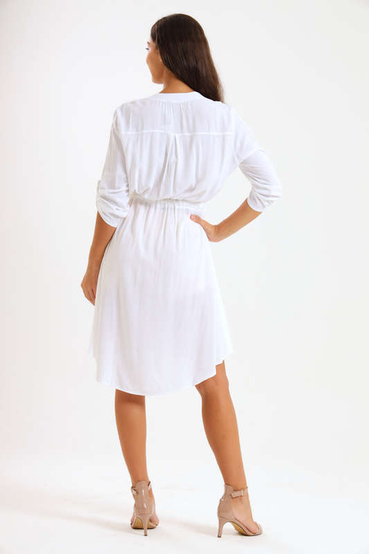 Cambray Button Down Summer Shirt Dress