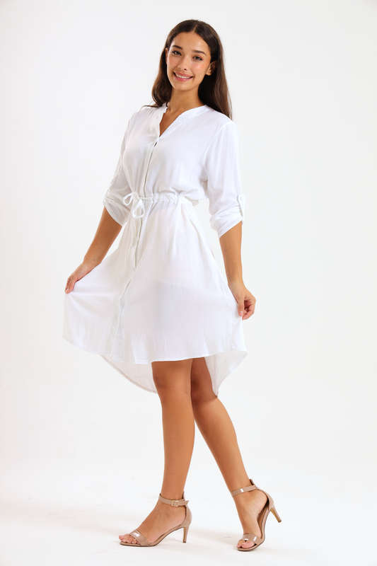 Cambray Button Down Summer Shirt Dress