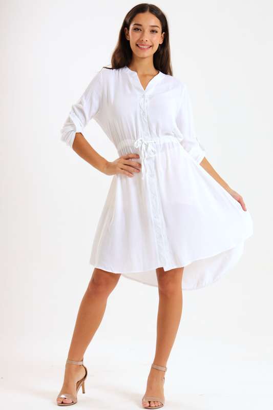 Cambray Button Down Summer Shirt Dress