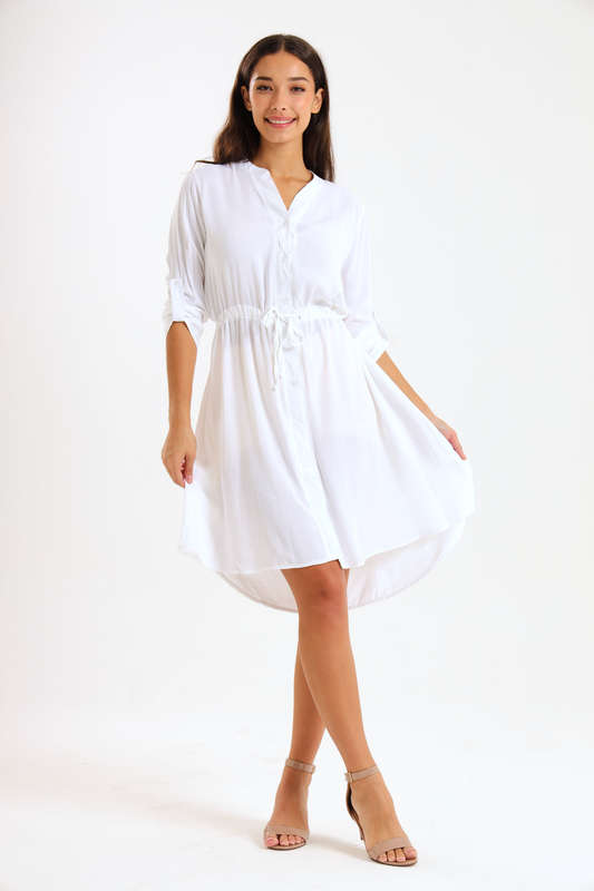 Cambray Button Down Summer Shirt Dress