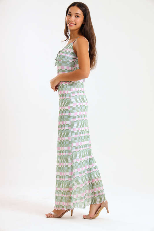 Catalina Sleeveless Meshed Lined Bodycon Maxi Dress
