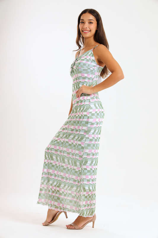 Catalina Sleeveless Meshed Lined Bodycon Maxi Dress
