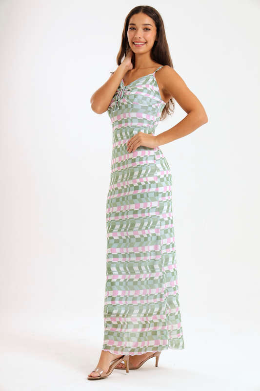 Catalina Sleeveless Meshed Lined Bodycon Maxi Dress
