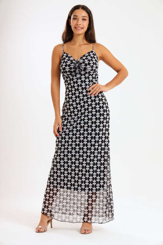 Catalina Sleeveless Meshed Lined Bodycon Maxi Dress