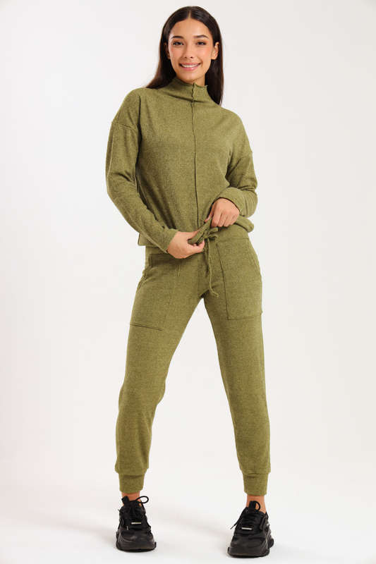 Italian Ribbed 2-Piece Tracksuit Set with Pockets