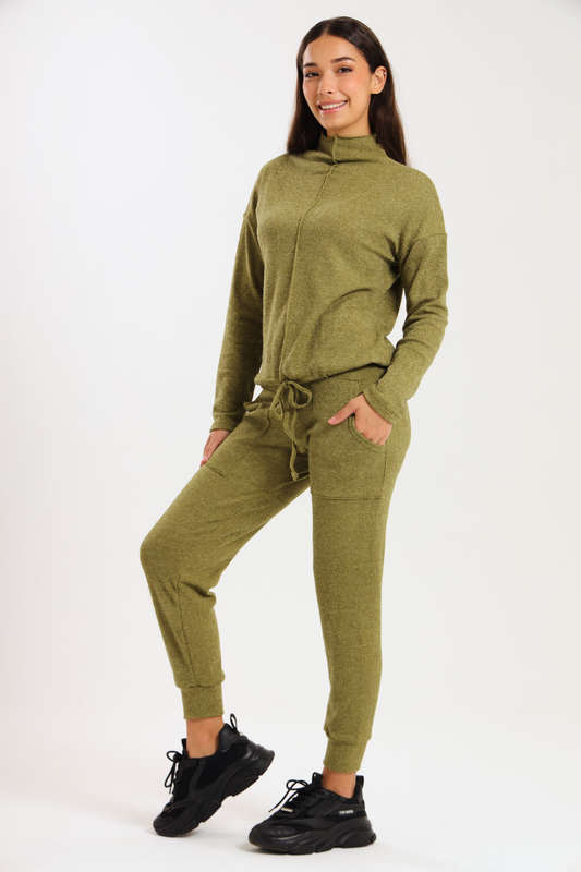 Italian Ribbed 2-Piece Tracksuit Set with Pockets