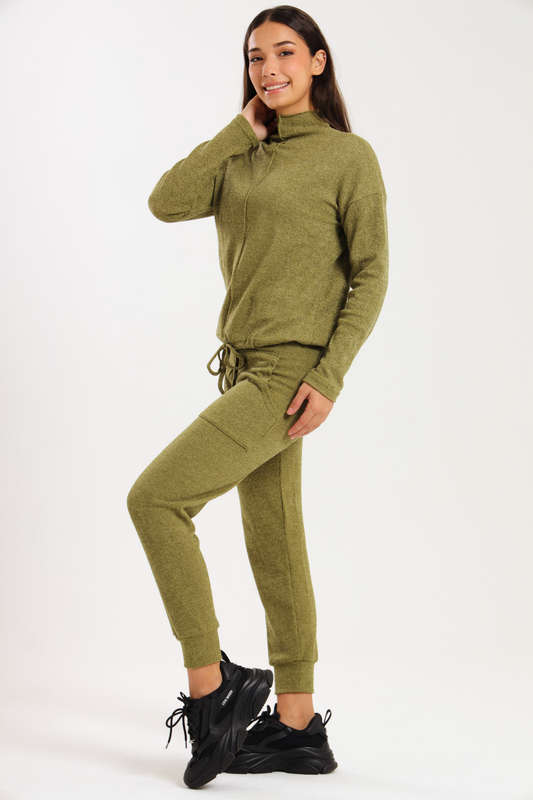 Italian Ribbed 2-Piece Tracksuit Set with Pockets