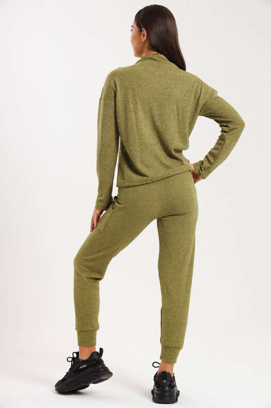 Italian Ribbed 2-Piece Tracksuit Set with Pockets