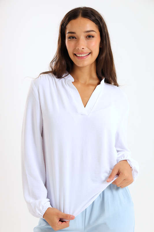 Ladies Airflow Long Sleeve Casual Blouse