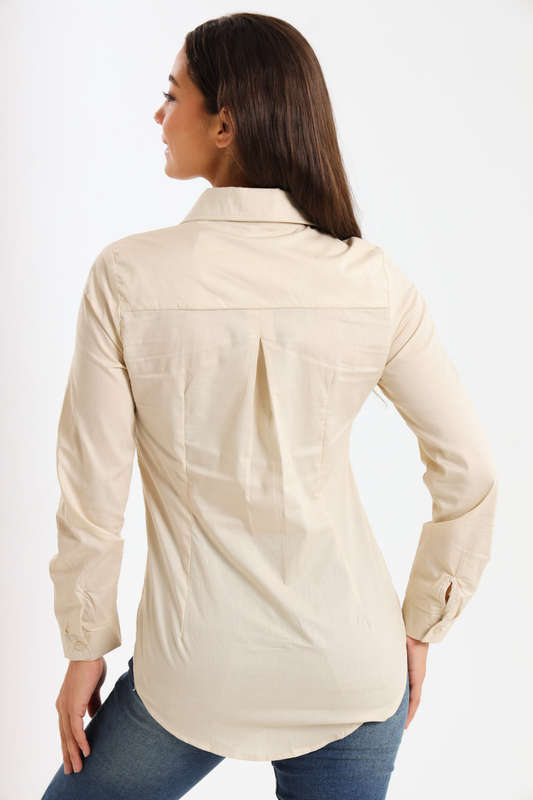 Ladies Classic Botton-Down Maxi Length Shirt