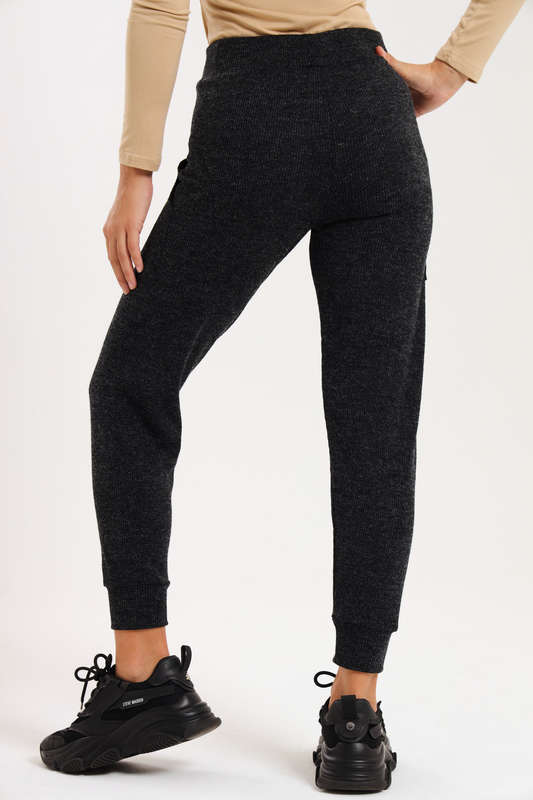 Ladies Italian Ribbed Winter Track Pants with Pockets