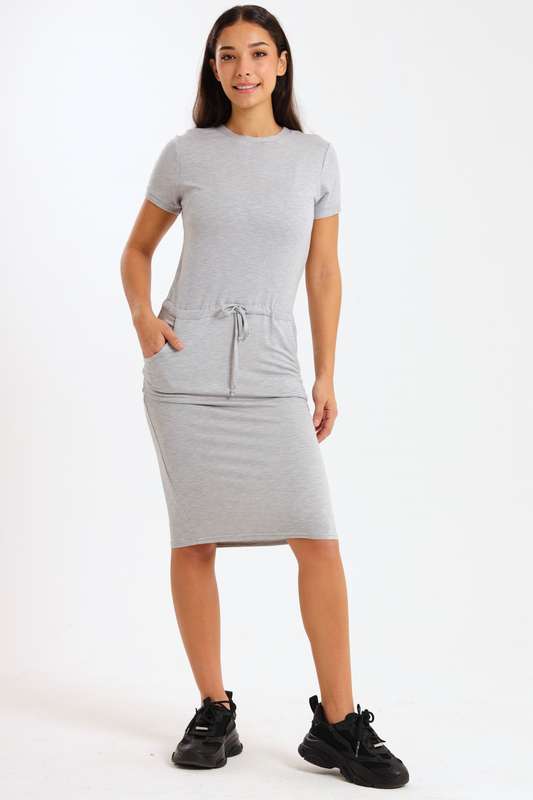 Ladies Midaxi T-Shirt Dress with Pockets