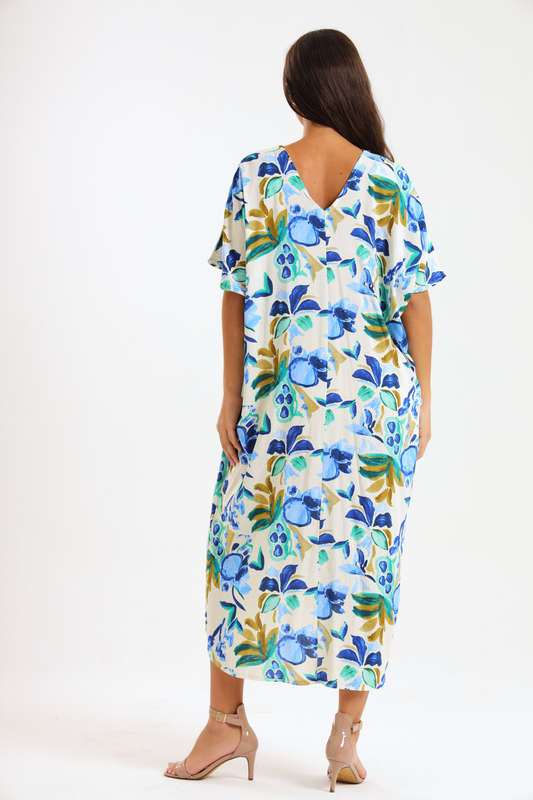 Ladies Oversized Kaftan Summer Dress With Pockets