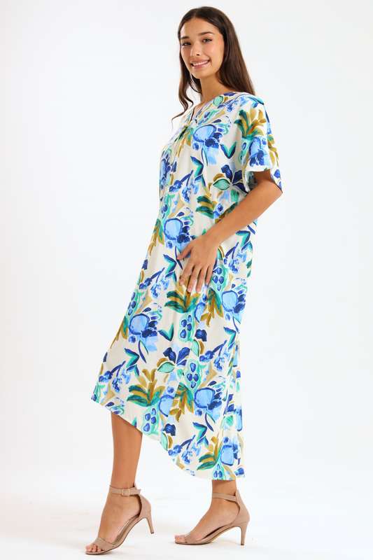 Ladies Oversized Kaftan Summer Dress With Pockets