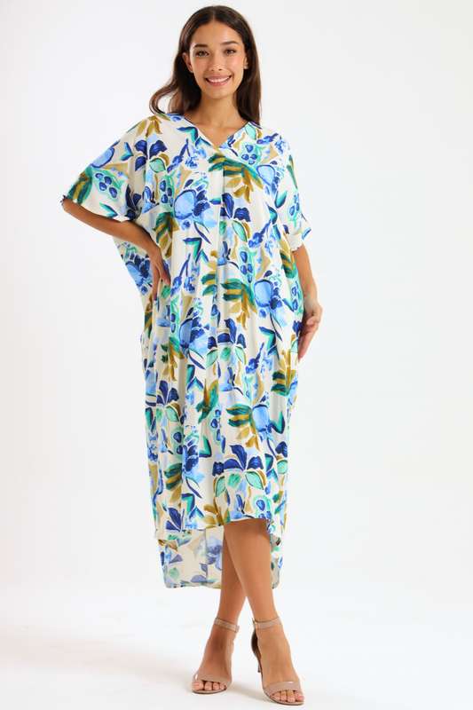 Ladies Oversized Kaftan Summer Dress With Pockets
