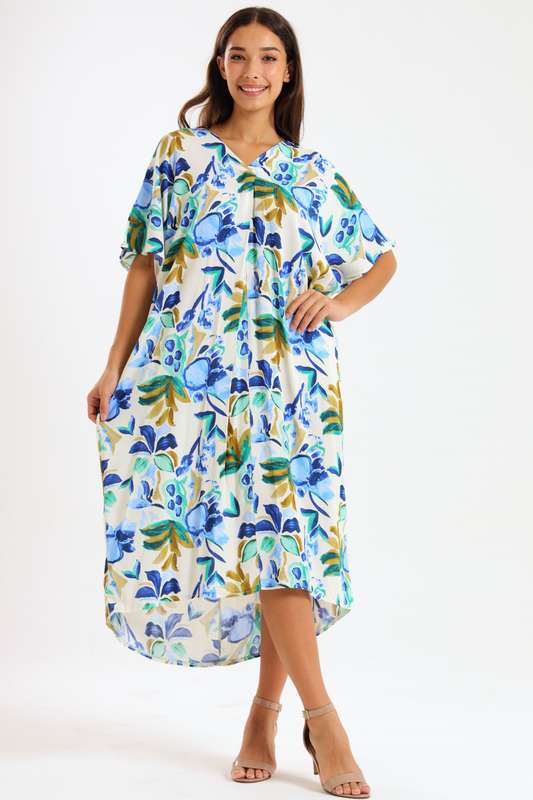 Ladies Oversized Kaftan Summer Dress With Pockets