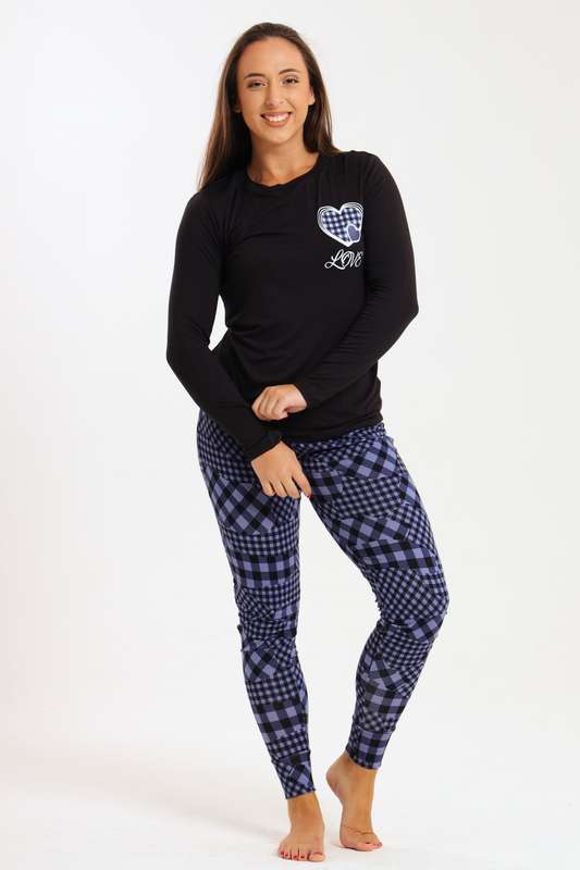 Ladies Printed Comfy Long Sleeve Pyjama Set