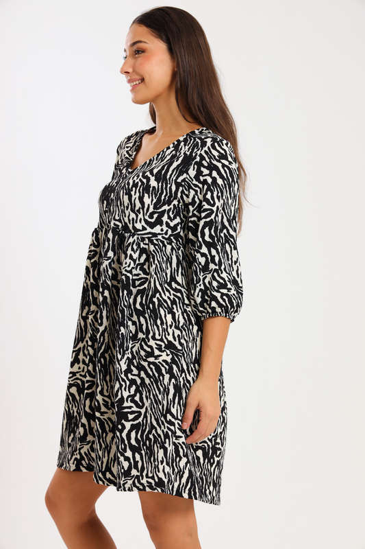 Ladies Printed Hem Casual Fit Dress