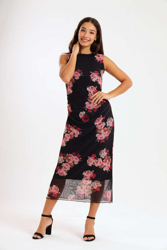 Lucia Ladies Sleeveless Mesh Evening - Office Dress