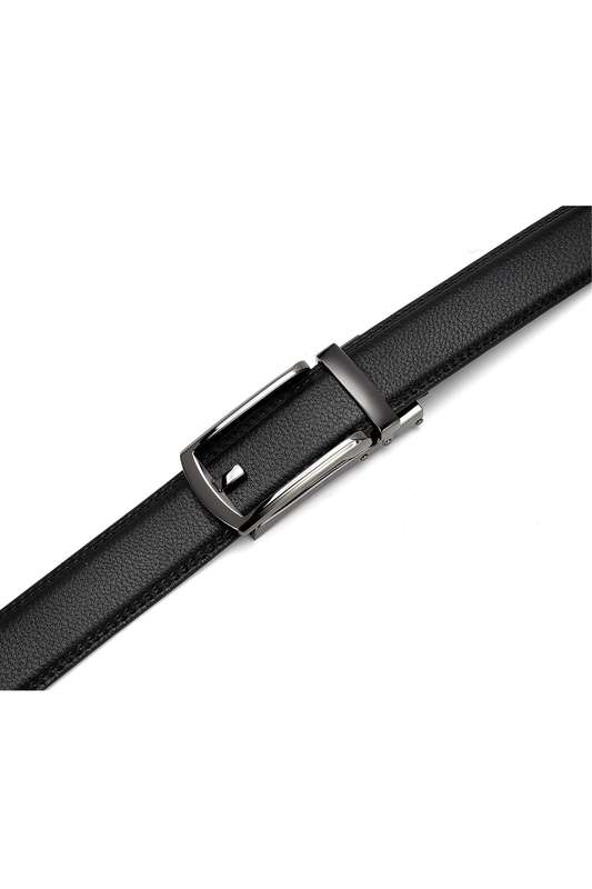 Mens Premium PU Leather No-Hole Rachet Belt 35mm X 1200mm