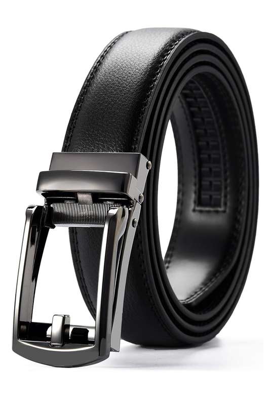 Mens Premium PU Leather No-Hole Rachet Belt 35mm X 1200mm