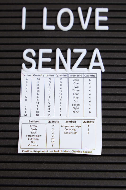 Senza® Black Plastic Letter Felt Board