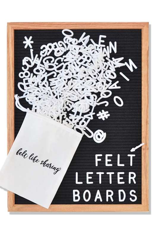 Senza® Black Plastic Letter Felt Board