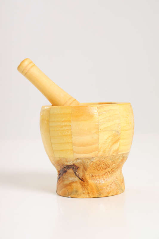 Senza® Wooden Pestle and Mortar Bamboo Bowl Set