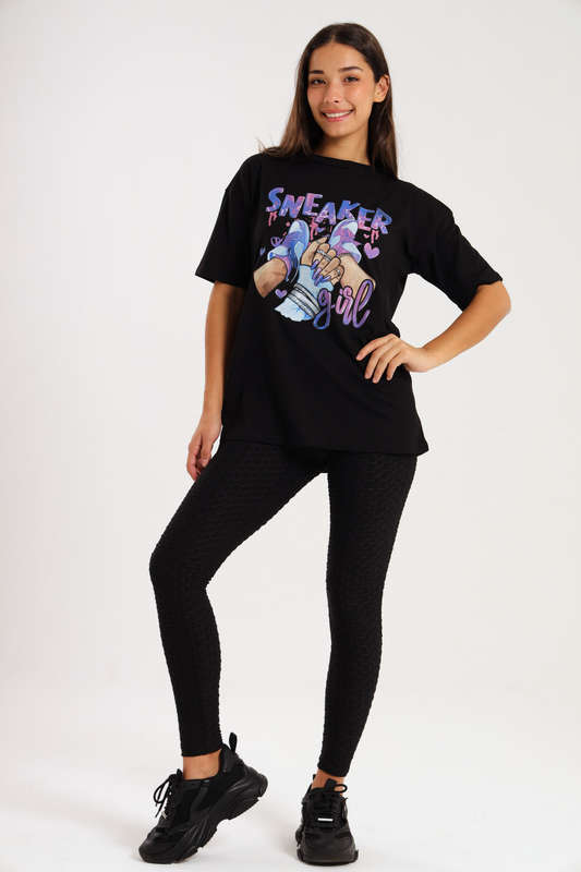 Anna Scrunchy High Waisted TikTok Black Leggings