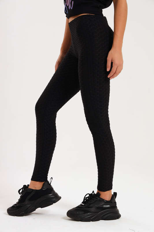 Anna Scrunchy High Waisted TikTok Black Leggings