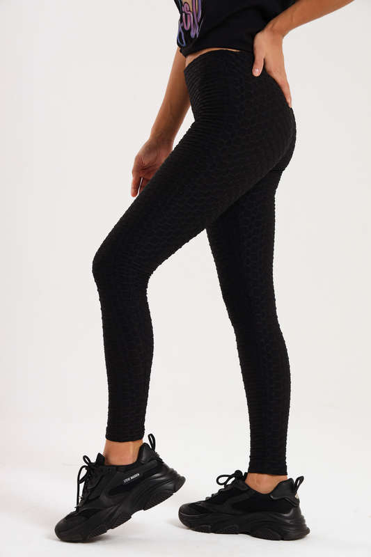 Anna Scrunchy High Waisted TikTok Black Leggings