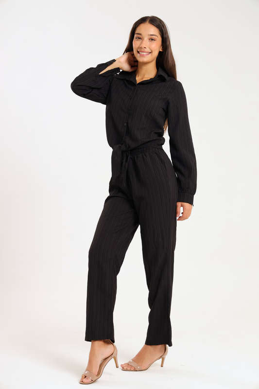Atalier Linen Blend Tie Up Shirt &amp; Pants Set
