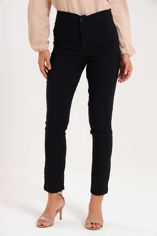 Ladies Black Straight Leg Office Pants