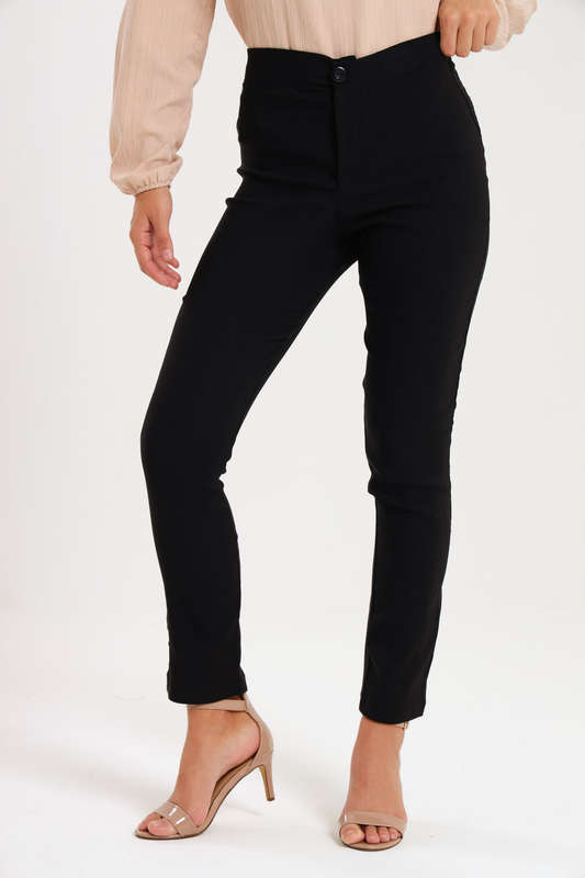 Ladies Black Straight Leg Office Pants