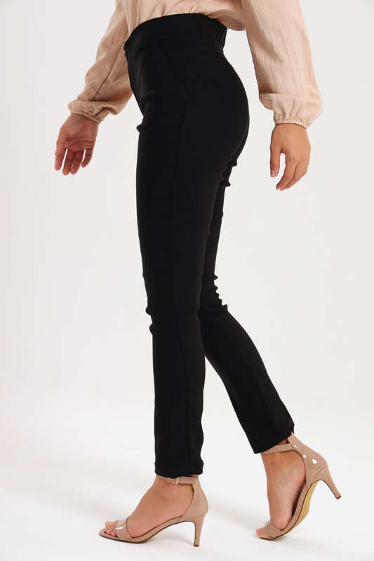 Ladies Black Straight Leg Office Pants