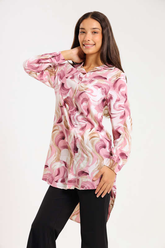 Ladies Button Down Extra Long Shirt Dress