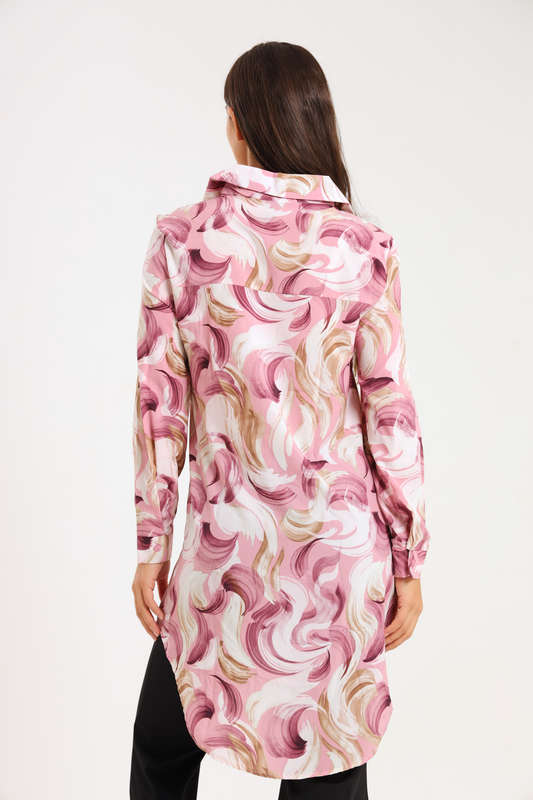 Ladies Button Down Extra Long Shirt Dress