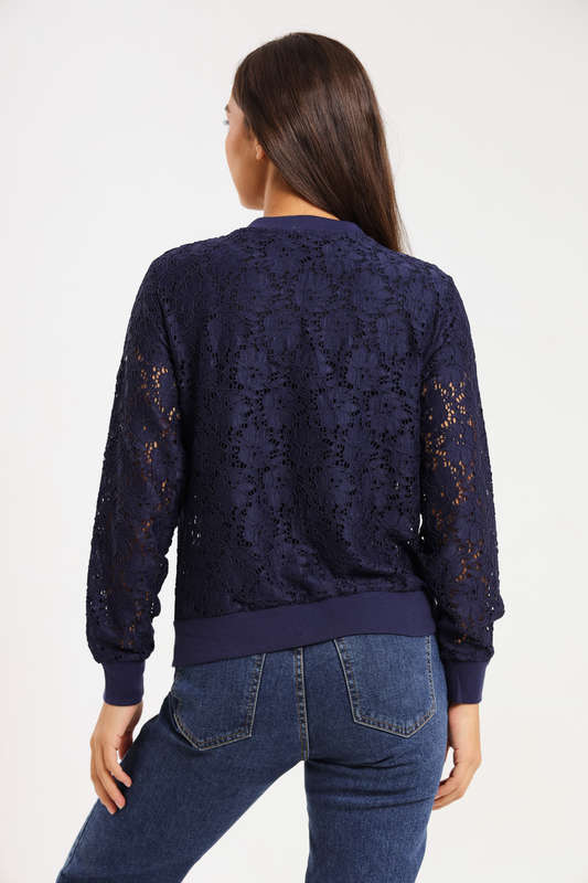 Ladies Branded Lace Zipp-Up Cover Jacket