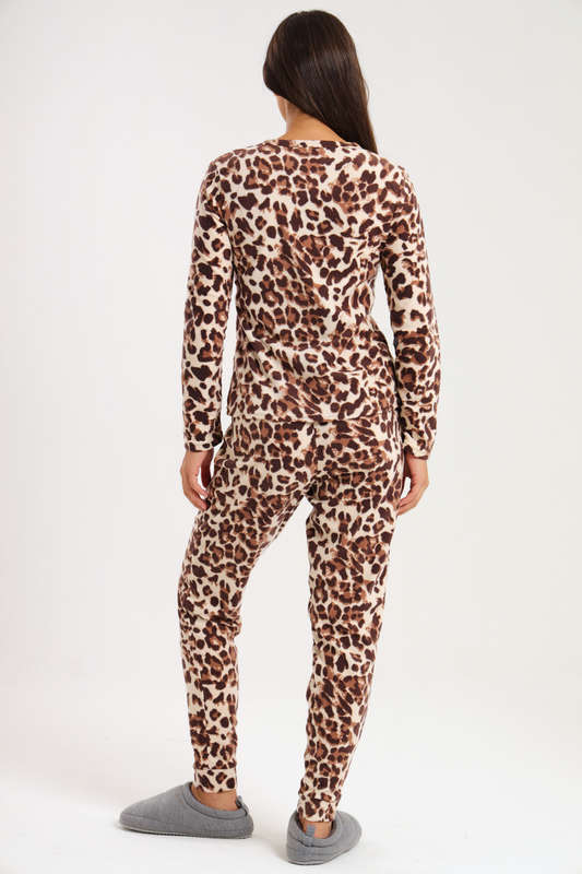 Ladies Microfleece Winter Long Sleeve Pyjama Set