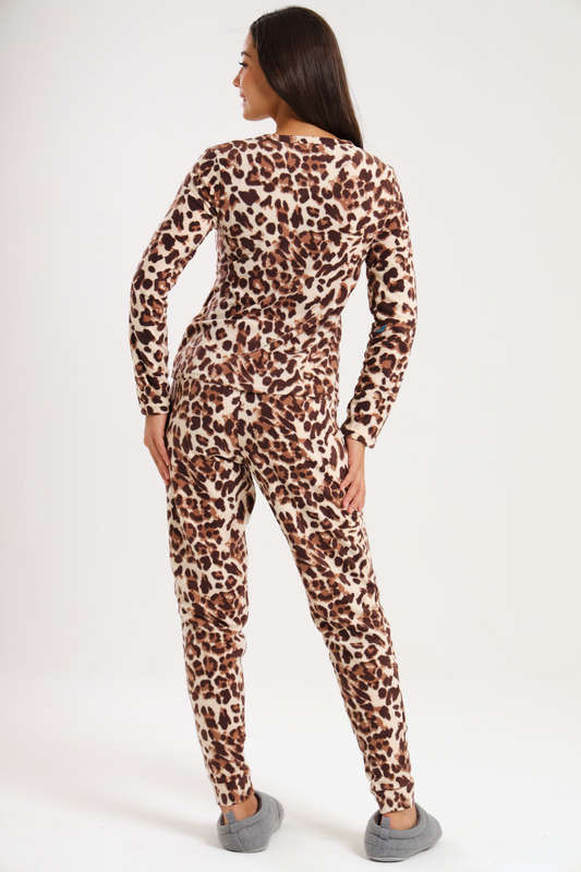 Ladies Microfleece Winter Long Sleeve Pyjama Set
