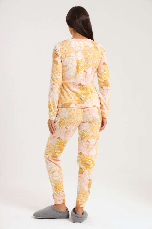 Ladies Microfleece Winter Long Sleeve Pyjama Set