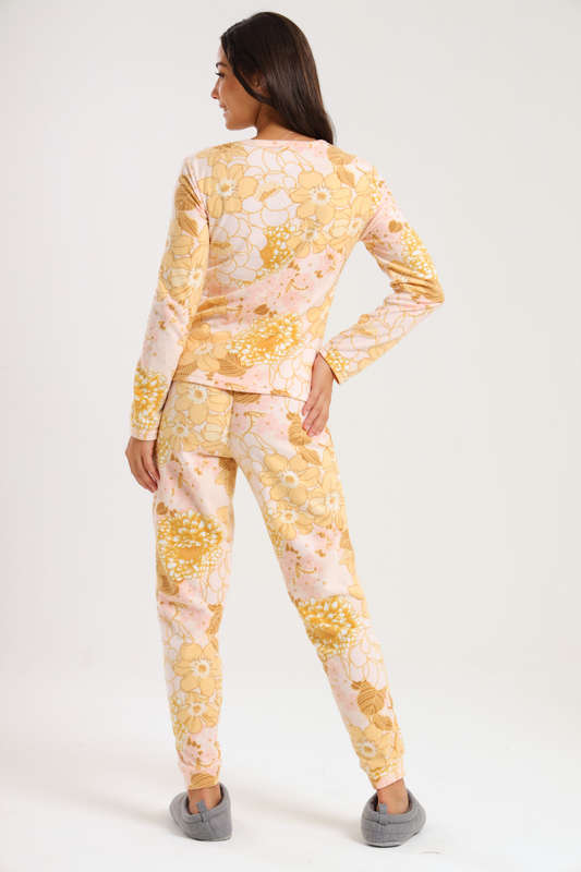 Ladies Microfleece Winter Long Sleeve Pyjama Set