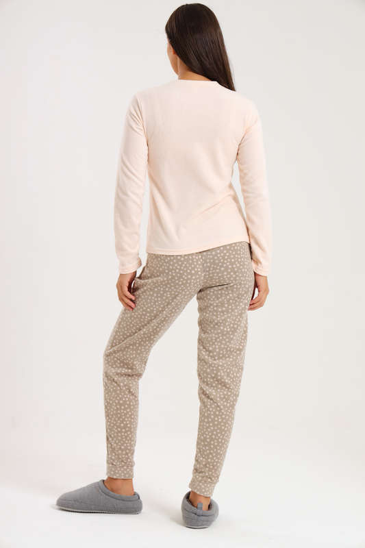 Ladies Microfleece Winter Long Sleeve Pyjama Set